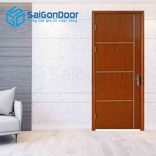 Cửa Gỗ MDF Veneer P1R4b Cam xe