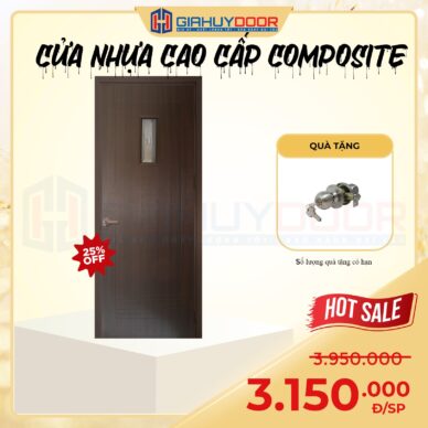 CỬA NHỰA GỖ COMPOSITE GIAHUYDOOR – BỀN ĐẸP, CHỐNG ẨM, GIÁ TỐT