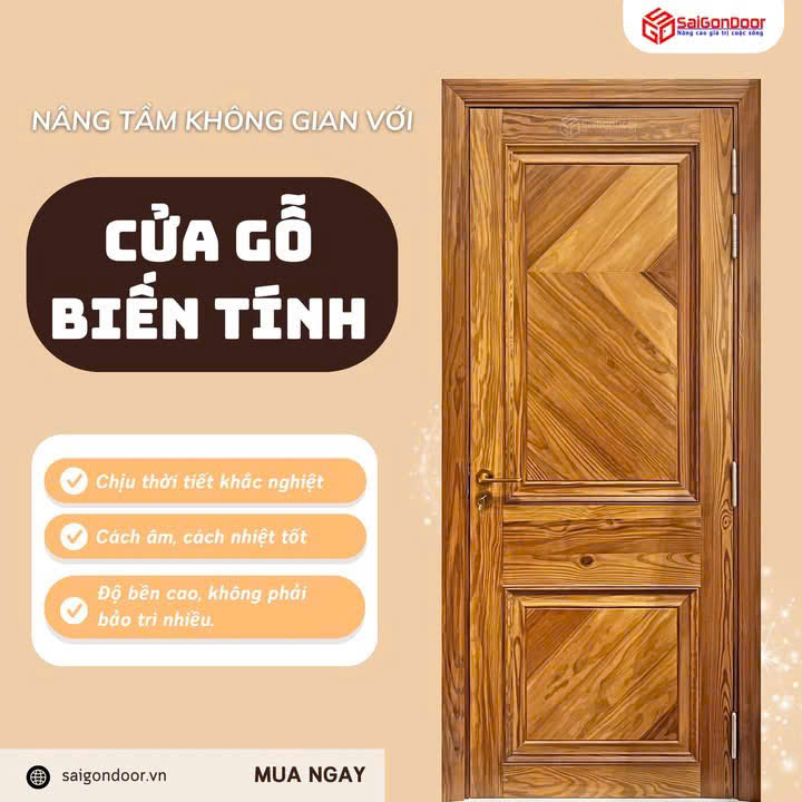 Cửa gỗ biến tính là gì? Giải pháp cửa gỗ cao cấp thách thức mọi thời tiết