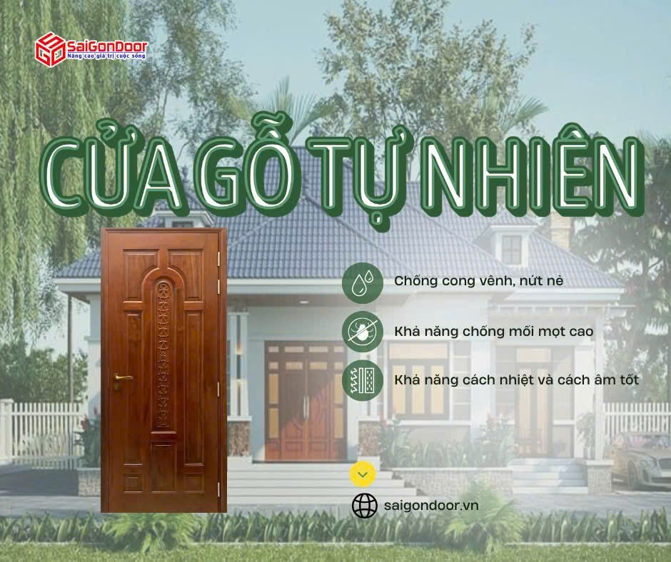 Cửa gỗ tự nhiên: Vẻ đẹp đẳng cấp và giá trị bền vững cho ngôi nhà Việt